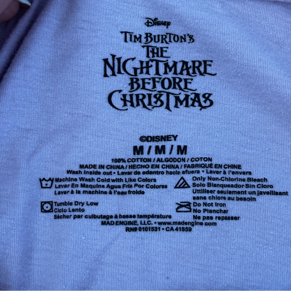 Disney Nightmare Before Christmas “Band Tee” Long Sleeve Shirt, M Light Purple - Picture 3 of 7